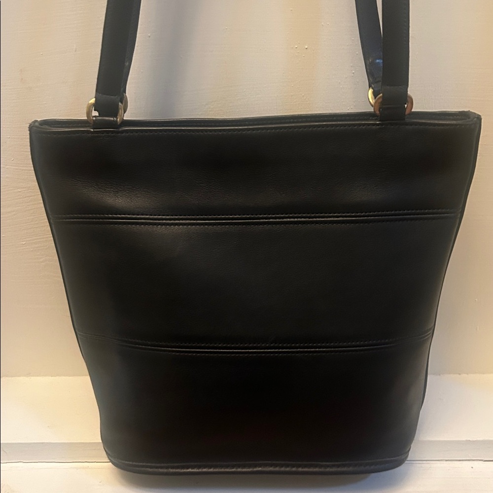 Coach Vintage Tribeca Shopper Tote Shoulder Bag in Black Leather #E8C-9098 - Picture 2 of 13